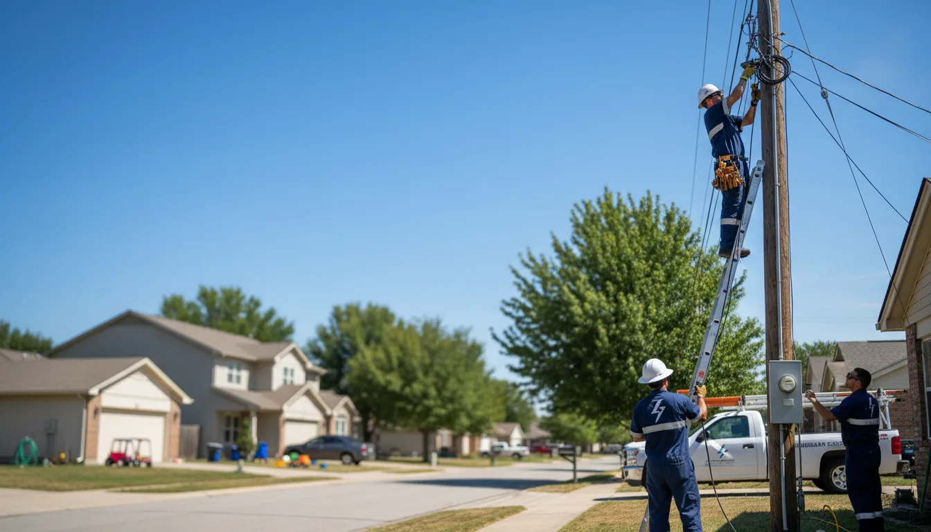 Residential electrician providing installation services in Ledbetter, TX